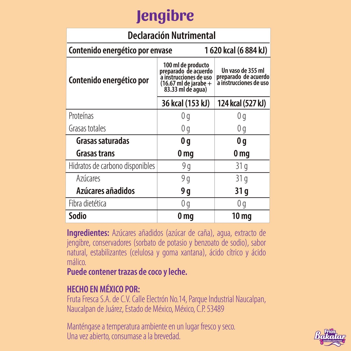 Jengibre 750 ml