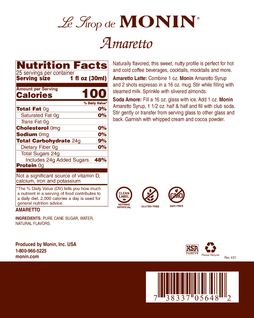 Saborizante de Amaretto 750 ml