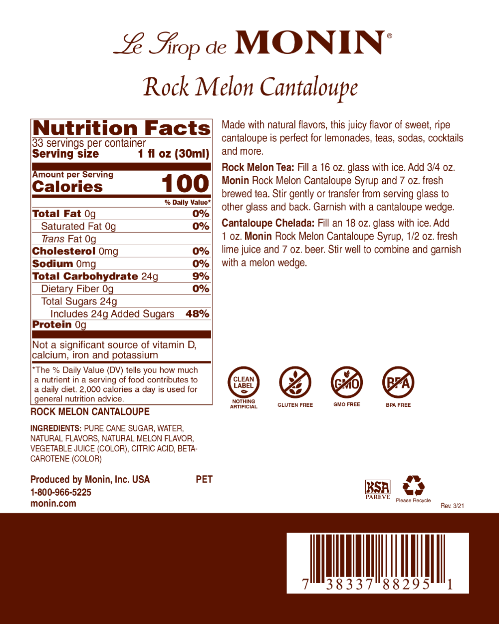 Saborizante de Melón Cantaloupe 1 lt