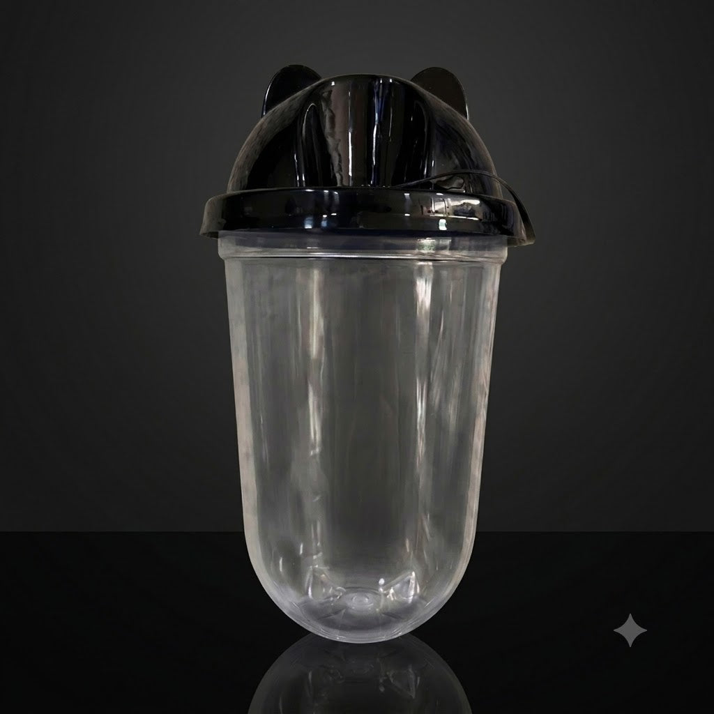 Vaso Plástico 500 ml Tapa Gato Negra 50 pzs