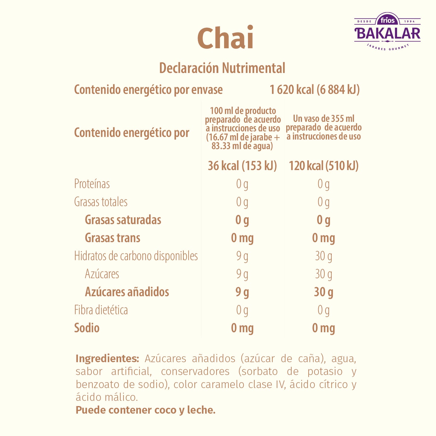 Jarabe de Chai 750 ml