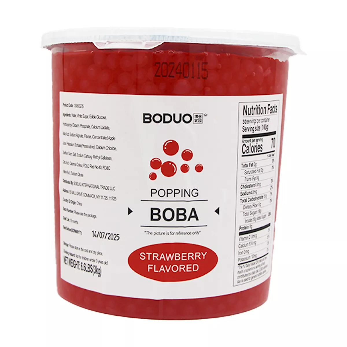 Popping Boba Perlas Explosivas Boduo Fresa 3kgs