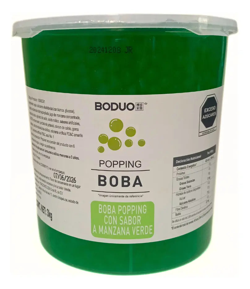 Popping Boba Perlas Explosivas Boduo Manzana Verde 3kgs
