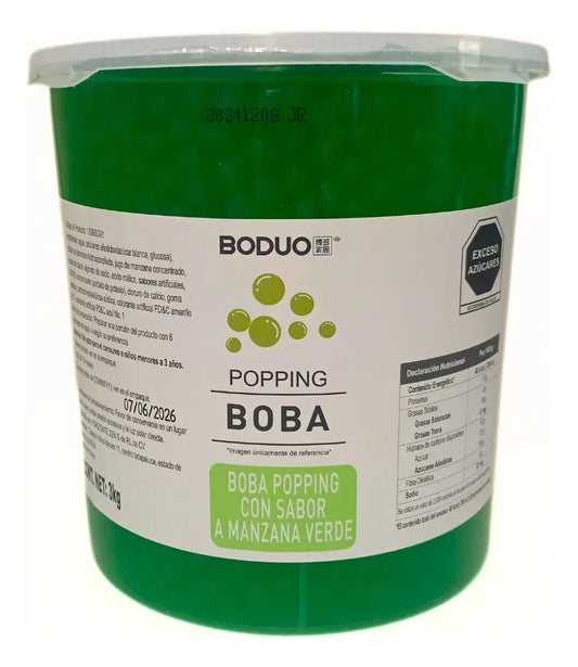 Popping Boba Perlas Explosivas Boduo Manzana Verde 3kgs
